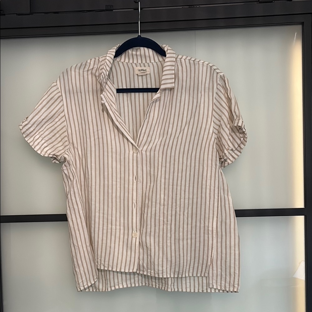 UpWest - tan/white striped cord set